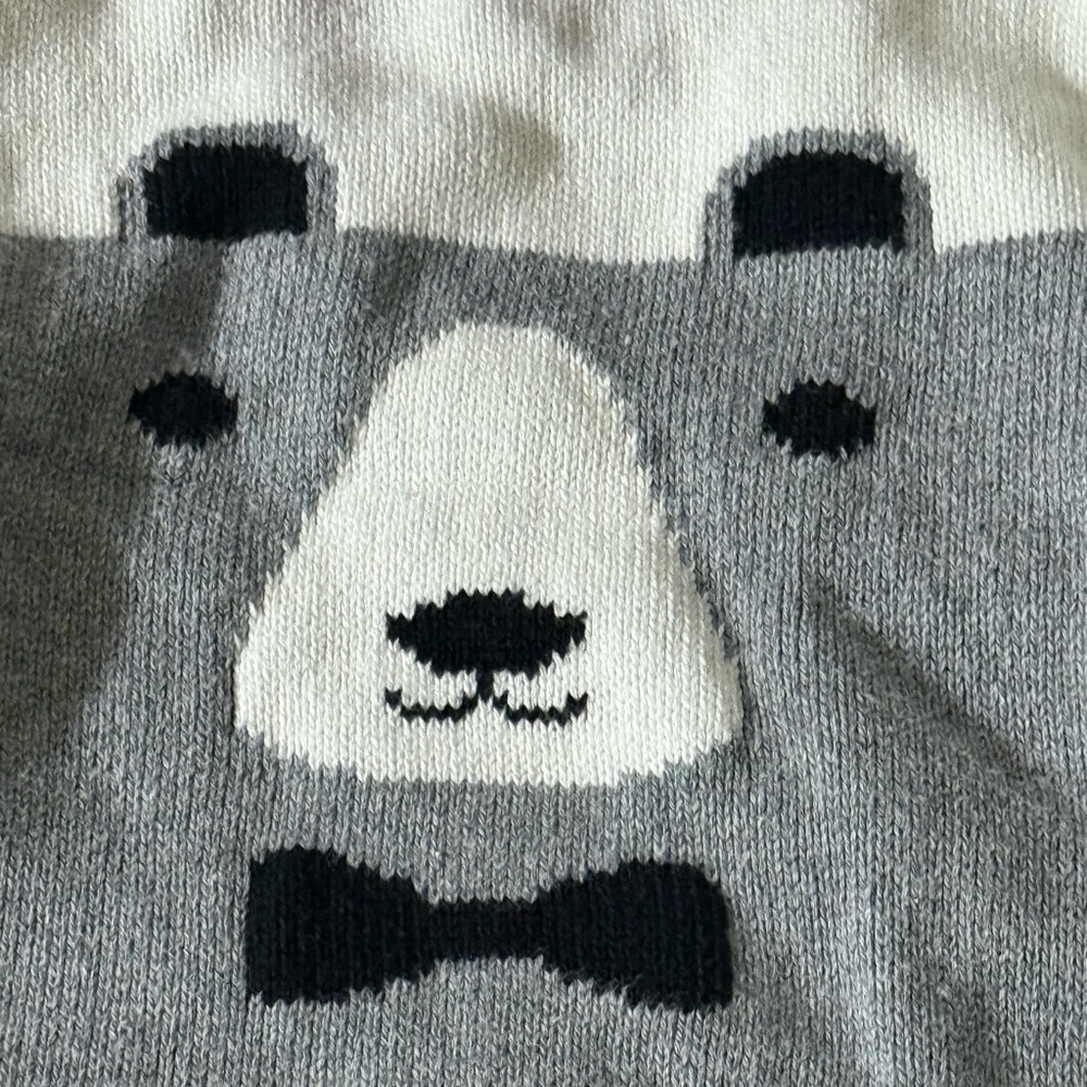 Wonder Nation Gray Bear Sweater with Red Plaid Accents - Picture 2 of 12